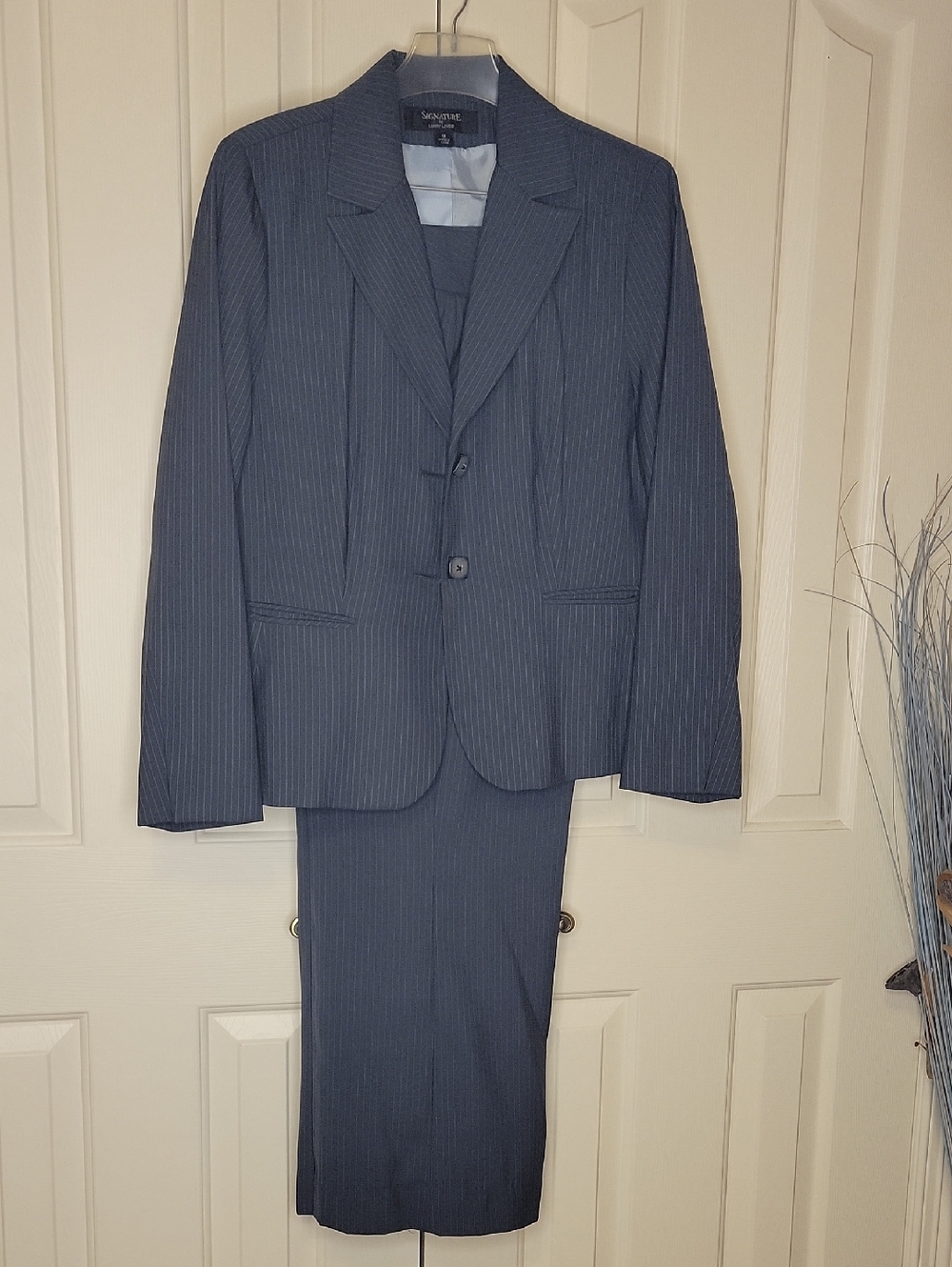 Larry Levine Navy Pinstripe Suit - Jacket & Pant